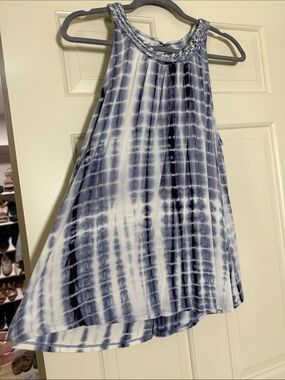 Tie-Dye Navy and White Halter top